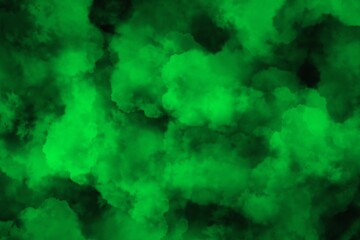Green smoke, nebula. Abstract clouds of color smoke  texture background.