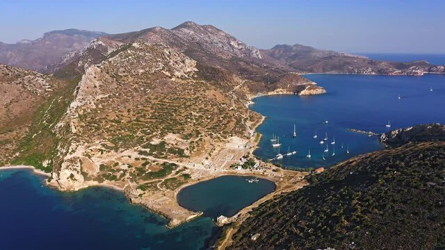Aerial View Of Ancient Excavations Of Knidos Ruined City At South-West Region Of Aegean Turkey, Datca, Mugla Province