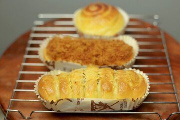 Culinary home business concept. Variant of Sweet Bread on the table.