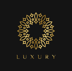 Luxury gold circle ornament design