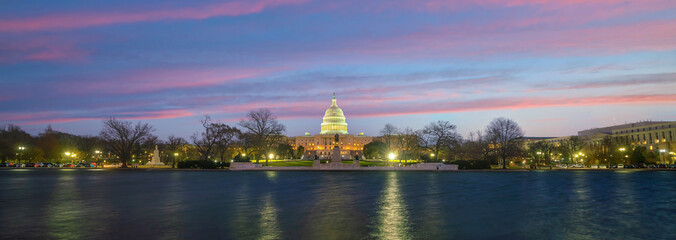 Washington, D.C. city skyline city scape of USA with United States Capitol