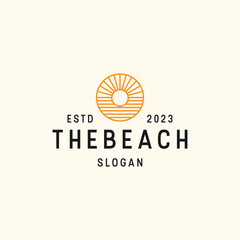 The Beach logo icon flat design template 