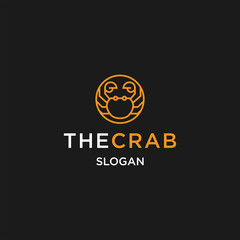 Crab logo icon flat design template 