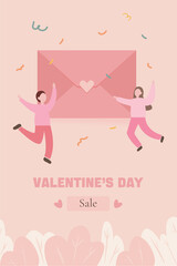 Valentine's day card, sale and other flyer templates with lettering. Typography poster, card, label, banner design set.