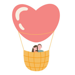 balloon, heart shaped air baloon, cute couple, valentine's day, date
