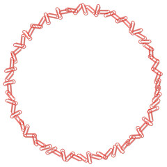 Obraz premium 赤いクリップの円形フレーム