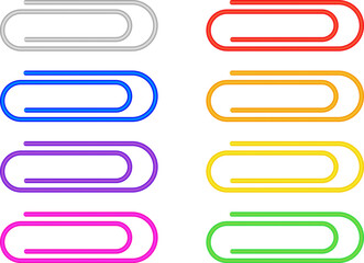 Fototapeta premium レインボーカラーのクリップアイコンセット