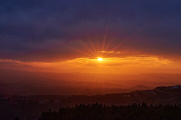 Fototapeta premium sunset in the mountains