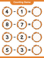 Counting game, count the number of Cookie and write the result. Educational children game, printable worksheet, vector illustration
