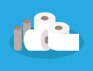 Toilet paper set flat icon