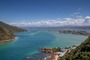 Obraz premium The Knysna lagoon on the Western Cape coast of South Africa