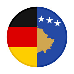 round icon with germany and kosovo flags. vector illustration isolated on white background