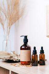 set spa facial and body skin care products. Lotion, essential oil, cream, Body and face care beauty bath set	