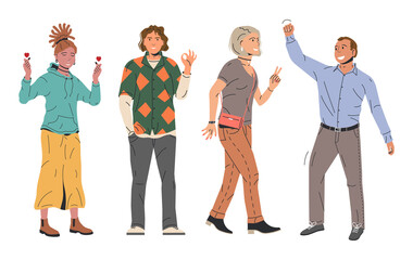 Obraz premium Various People Showing Positive Gestures