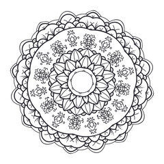 coloring floral mandala vector background