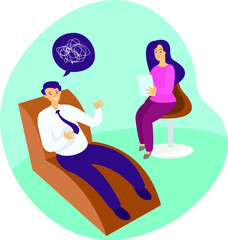 Someone is telling his story to a psychologist