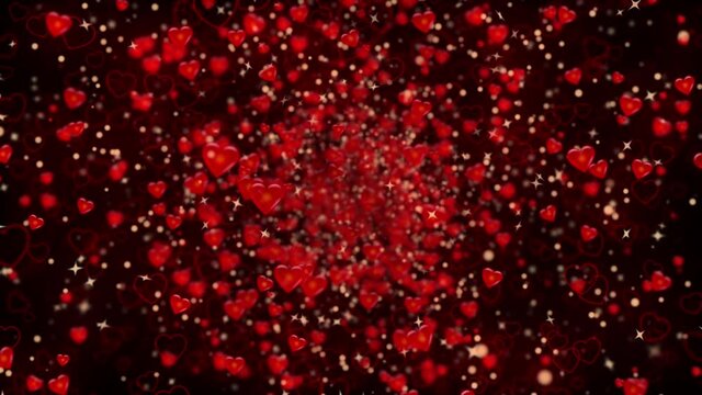 This stock motion graphic shows a lot of red hearts that move in a certain order. This background will decorate your projects related to wedding, Valentine's day, love story, love.