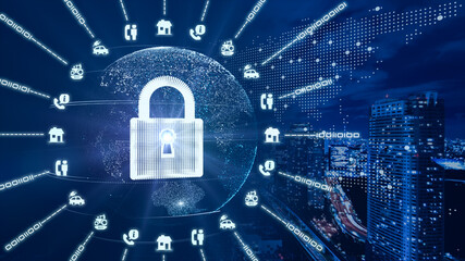 サイバーセキュリティを守るイメージ　デジタルトランスフォメーションにおけるセキュリティリスク