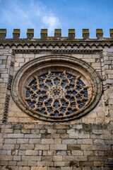 detail of the facade of the cathedral of Evora