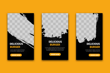 Food menu and restaurant social media banner template