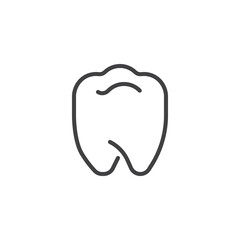 Healthy tooth line icon