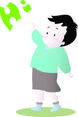 baby boy greet raising hand hello