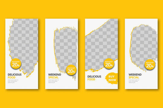 Food menu and restaurant social media banner template