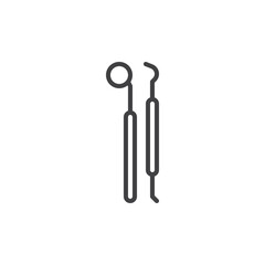 Dental tools line icon