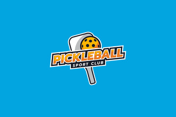 Simple pickleball club logo which looks attractive and dynamic.