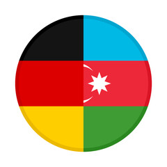 round icon with germany and azerbaijan flags. vector illustration isolated on white background