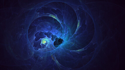 Obraz premium 3D rendering abstract blue fractal light background