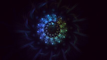 3D rendering abstract round light background