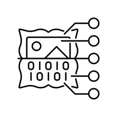 Information, parameters NFT. Line icon for web design