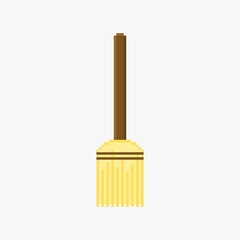 Broom in pixel art style