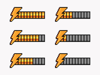 Pixel art game energy bar