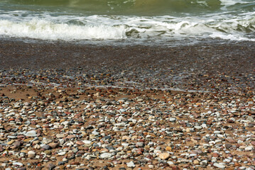 Water splashes by the sea.