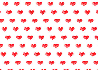 red hearts on a white background, seamless print for paper and fabric