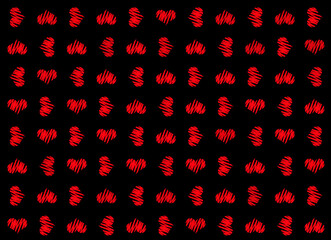 red hearts on a black background, seamless print for paper and fabric