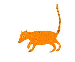 vector animal in a flat and cartoon style on a white background. Cute animal faces. Hand drawn characters.