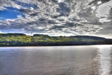 landscape with mountain and river