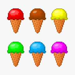 Ice cream collection pixel art