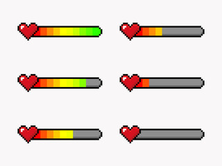 Pixel game life bar elements