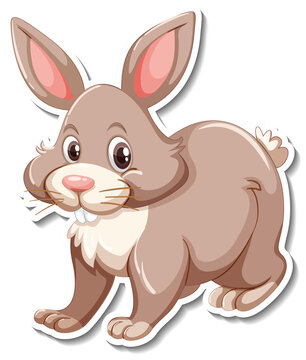 A rabbit animal cartoon sticker