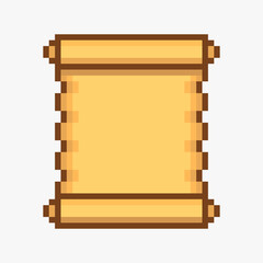 Rolled old paper in pixel art style