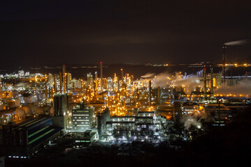 Yeosu industrial complex, Petrochemical industrial complex, South korea. 여수, 석유화학, 산업단지