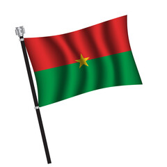 Burkina flag background with cloth texture. Burkina Flag vector illustration eps10.