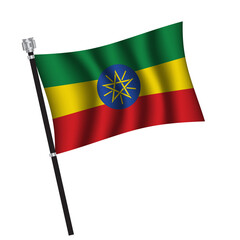 Ethiopia flag background with cloth texture. Ethiopia Flag vector illustration eps10. 