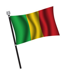Mali flag background with cloth texture. Mali Flag vector illustration eps10.