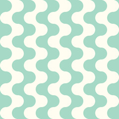 Fototapeta na wymiar Seamless pattern with wavy stripes in retro style. Bright colored vector background. Vintage print in hippie aesthetic, 60s, 70s groovy style