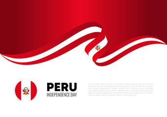 Peru independence day background banner poster for national celebration on July 28 th. - obrazy, fototapety, plakaty